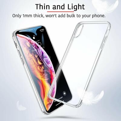 Caseup Apple iPhone XS Max Kılıf Transparent Soft Beyaz