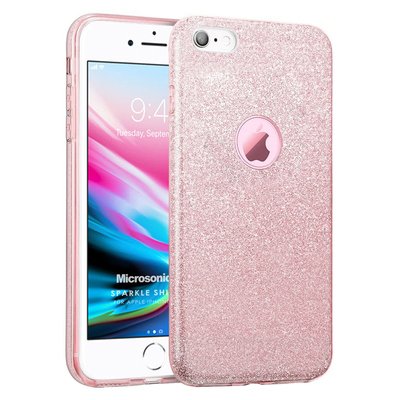 Microsonic Apple iPhone 6S Plus Kılıf Sparkle Shiny Rose Gold