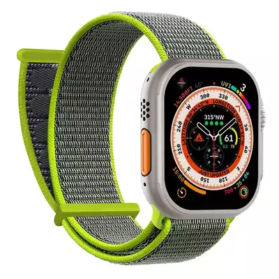 Microsonic Apple Watch Series 11 42mm Hasırlı Kordon Woven Koyu Yeşil