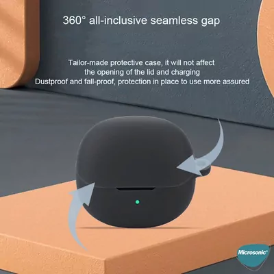 Microsonic QCY HT08 MeloBuds Pro Kılıf Askılı Mat Silikon Siyah