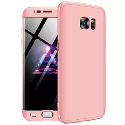 Microsonic Samsung Galaxy S7 Edge Kılıf Double Dip 360 Protective Rose Gold