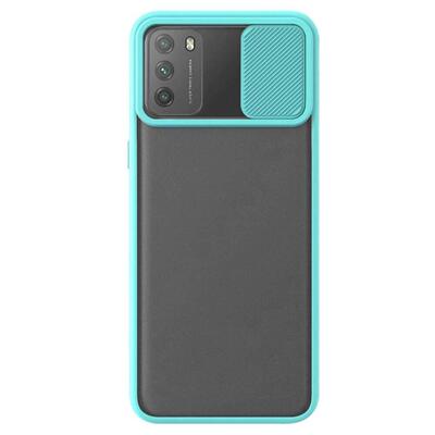 Microsonic Xiaomi Poco M3 Kılıf Slide Camera Lens Protection Turkuaz