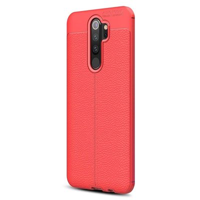 Microsonic Xiaomi Redmi Note 8 Pro Kılıf Deri Dokulu Silikon Kırmızı