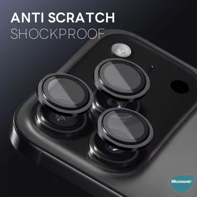 Microsonic Apple iPhone 17 Pro Max Tekli Kamera Lens Koruma Camı Gümüş