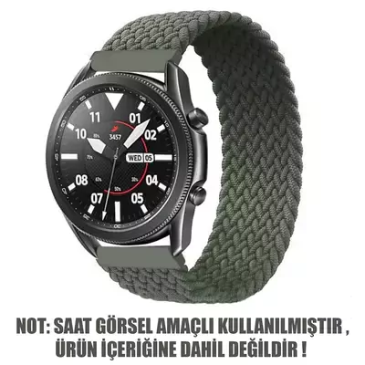 Microsonic Honor Watch GS Pro Kordon, (Small Size, 135mm) Braided Solo Loop Band Koyu Yeşil