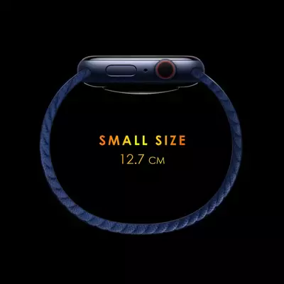 Microsonic Apple Watch Series 5 40mm Kordon, (Small Size, 127mm) Braided Solo Loop Band Sarı