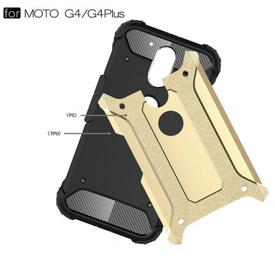 Microsonic Motorola Moto G4 Kılıf Rugged Armor Siyah