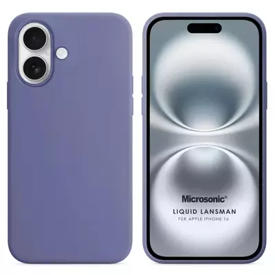 Microsonic Apple iPhone 16 Kılıf Liquid Lansman Silikon Lavanta Grisi