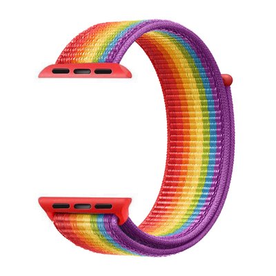 Microsonic Apple Watch Series 7 41mm Hasırlı Kordon Woven Sport Loop Pride Edition