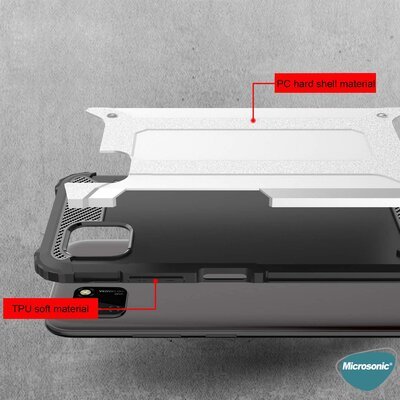 Microsonic Huawei Y5P Kılıf Rugged Armor Kırmızı