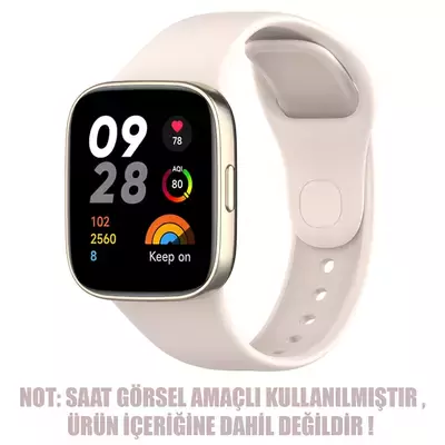 Microsonic Xiaomi Redmi Watch 3 Kordon, Silicone Sport Band Bej