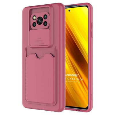 Microsonic Xiaomi Poco X3 NFC Kılıf Inside Card Slot Mürdüm