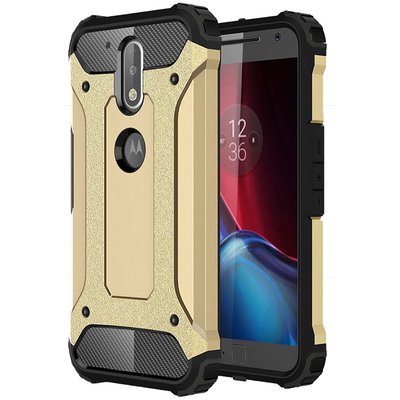 Microsonic Motorola Moto G4 Kılıf Rugged Armor Gold