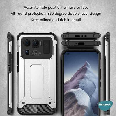 Microsonic Xiaomi Mi 11 Ultra Kılıf Rugged Armor Siyah