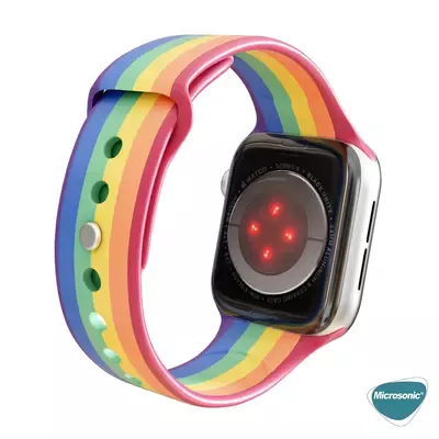 Microsonic Apple Watch SE 2022 44mm Silikon Kordon Pride Edition