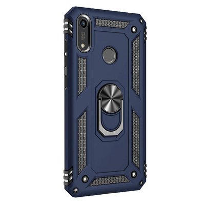 Microsonic Huawei Honor 8A Kılıf Military Ring Holder Lacivert