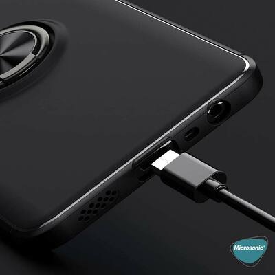 Microsonic Oppo A74 4G Kılıf Kickstand Ring Holder Lacivert