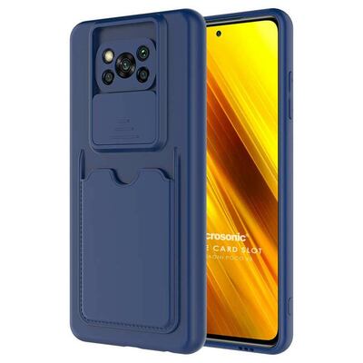 Microsonic Xiaomi Poco X3 NFC Kılıf Inside Card Slot Lacivert