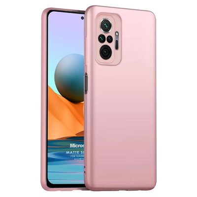 Microsonic Xiaomi Redmi Note 10 Pro Max Kılıf Matte Silicone Rose Gold