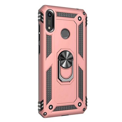 Microsonic Huawei Honor 8A Kılıf Military Ring Holder Rose Gold