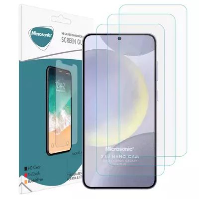 Microsonic Samsung Galaxy S25 Plus Screen Protector Nano Glass Cam Ekran Koruyucu (3`lü Paket)