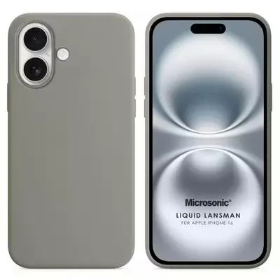 Microsonic Apple iPhone 16 Kılıf Liquid Lansman Silikon Gri