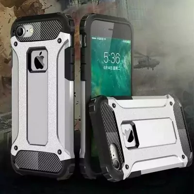 Microsonic Apple iPhone 8 Kılıf Rugged Armor Gümüş