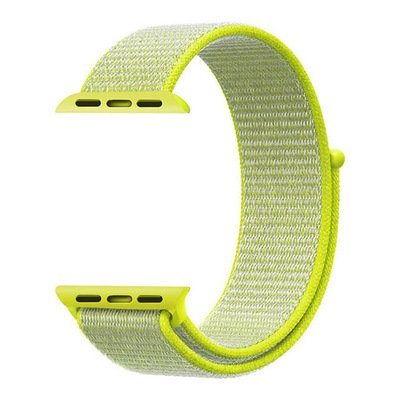 Microsonic Apple Watch Series 7 41mm Hasırlı Kordon Woven Sport Loop Sarı