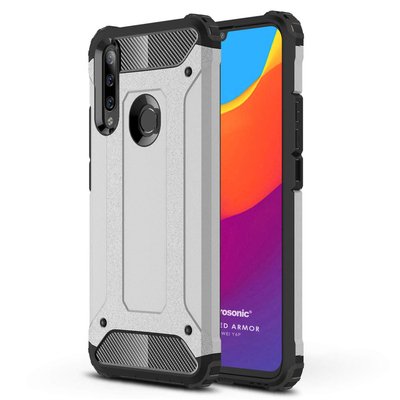 Microsonic Huawei Y6P Kılıf Rugged Armor Gümüş