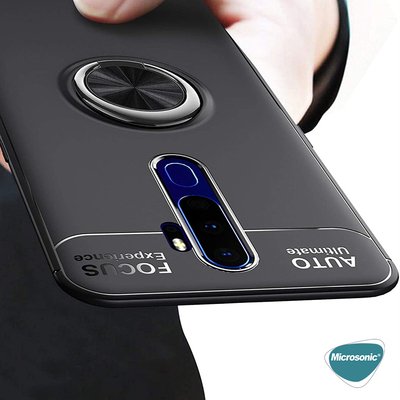 Microsonic Oppo A9 2020 Kılıf Kickstand Ring Holder Kırmızı