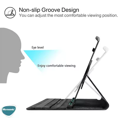 Microsonic Samsung Galaxy Tab A7 Lite T225 Kılıf 360 Rotating Stand Deri Lacivert