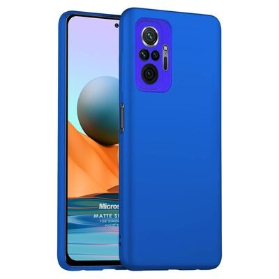 Microsonic Xiaomi Redmi Note 10 Pro Max Kılıf Matte Silicone Mavi