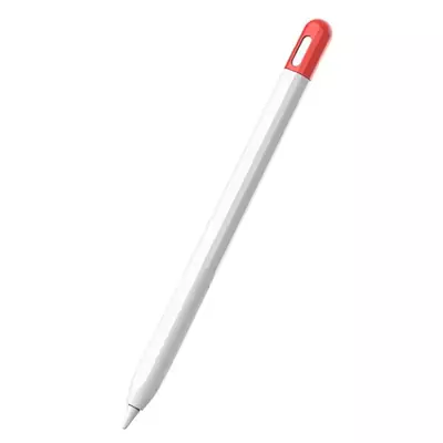 Microsonic Apple Pencil Pro Kılıf Mat Silikon Kırmızı Beyaz