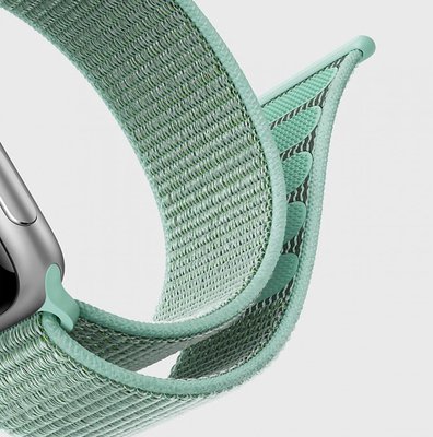 Microsonic Apple Watch Series 7 41mm Hasırlı Kordon Woven Sport Loop Koyu Yeşil