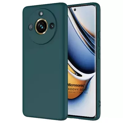 Microsonic Realme 11 Pro+ Kılıf Groovy Soft Koyu Yeşil