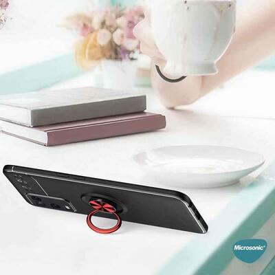 Microsonic Oppo A54 4G Kılıf Kickstand Ring Holder Lacivert