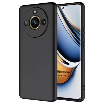 Microsonic Realme 11 Pro+ Kılıf Groovy Soft Siyah