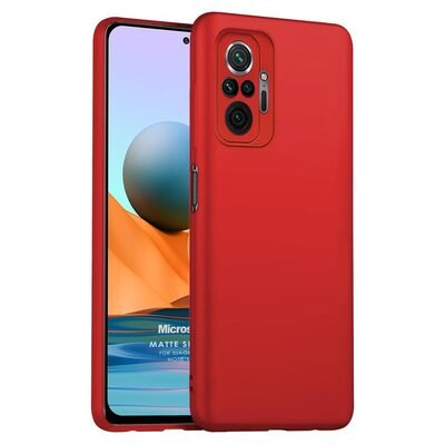 Microsonic Xiaomi Redmi Note 10 Pro Max Kılıf Matte Silicone Kırmızı