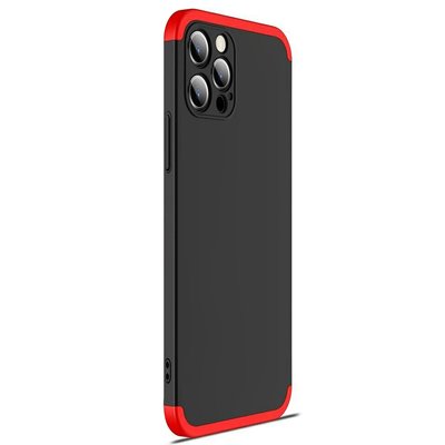 Microsonic Apple iPhone 12 Pro Kılıf Double Dip 360 Protective AYS Siyah Kırmızı