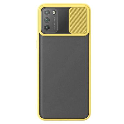 Microsonic Xiaomi Poco M3 Kılıf Slide Camera Lens Protection Sarı