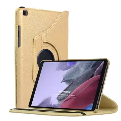 Microsonic Samsung Galaxy Tab A7 Lite T225 Kılıf 360 Rotating Stand Deri Gold