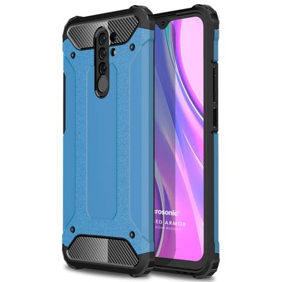 Microsonic Xiaomi Redmi 9 Kılıf Rugged Armor Mavi