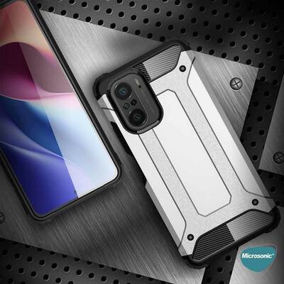 Microsonic Xiaomi Redmi K40 Kılıf Rugged Armor Siyah