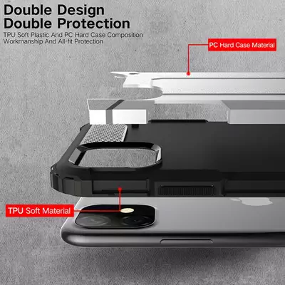 Microsonic Apple iPhone 11 (6.1'') Kılıf Rugged Armor Siyah