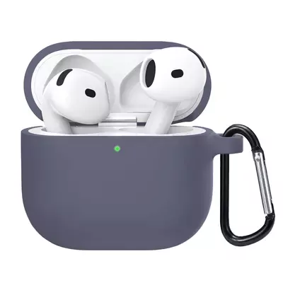 Microsonic Airpods 4.Nesil / ANC Liquid Silicone Lansman Lavanta Grisi