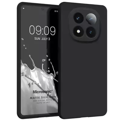 Microsonic Matte Silicone Xiaomi Redmi Note 14 Pro 4G Kılıf Siyah