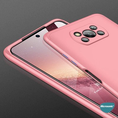 Microsonic Xiaomi Poco X3 NFC Kılıf Double Dip 360 Protective AYS Siyah Mavi