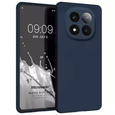 Microsonic Matte Silicone Xiaomi Redmi Note 14 Pro 4G Kılıf Lacivert