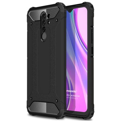 Microsonic Xiaomi Redmi 9 Kılıf Rugged Armor Siyah