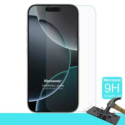 Microsonic Apple iPhone 17 Pro Tempered Glass Cam Ekran Koruyucu